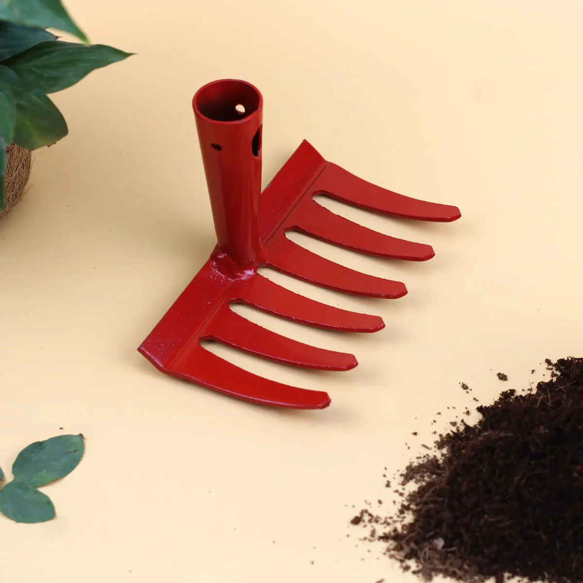 Hand Rake (Mini Rake for Cleanup and Soil Leveling)